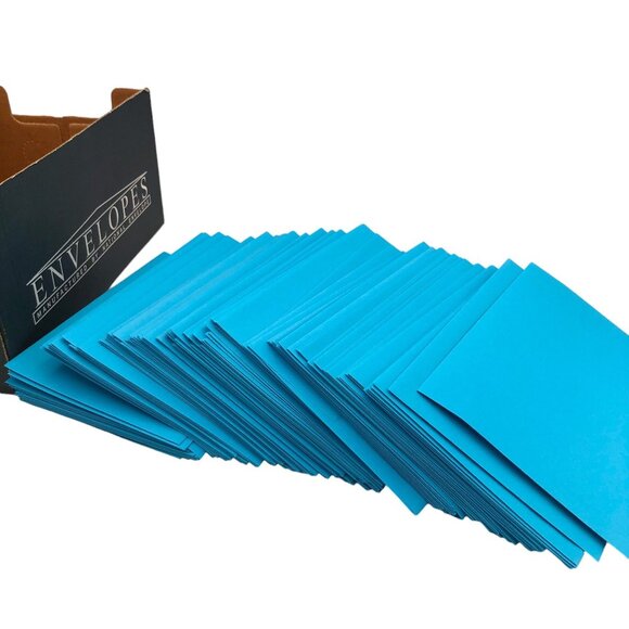 Brite Hue Envelopes 4 3/8 x 5 3/4 Blue Semi Vellum Finish 106 Qty in Box - Picture 3 of 6